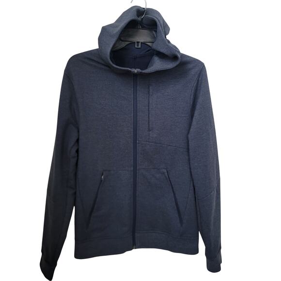 Lululemon City Sweat Zip Hoodie Heathered True Navy Sz Small Travel Performance - Picture 1 of 13